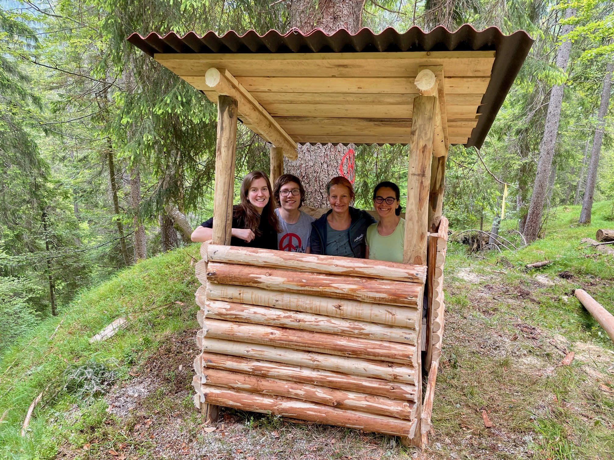 Team Erdsitz beim Probeansitzen