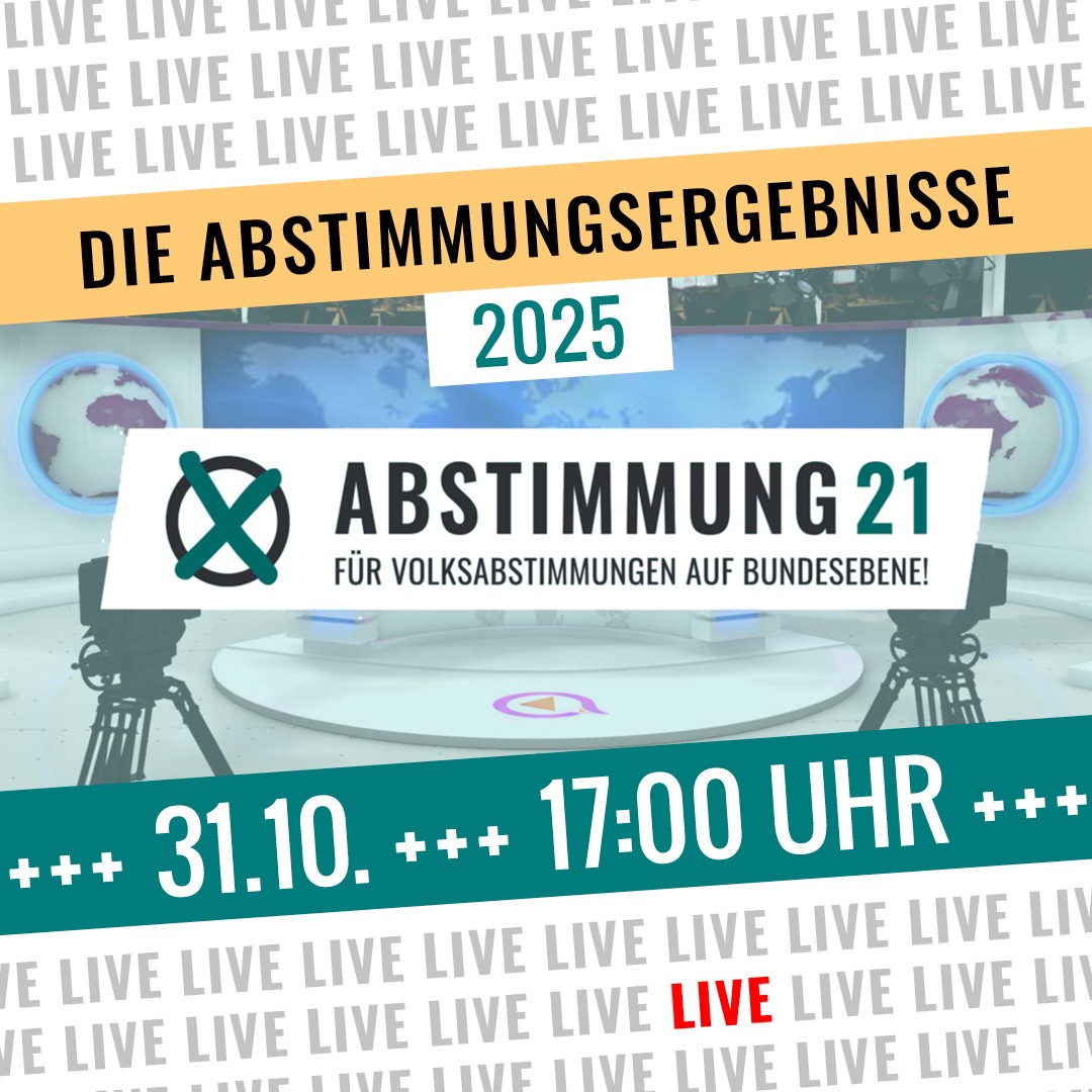 Ankündigung für Livestream Abstimmung 21
