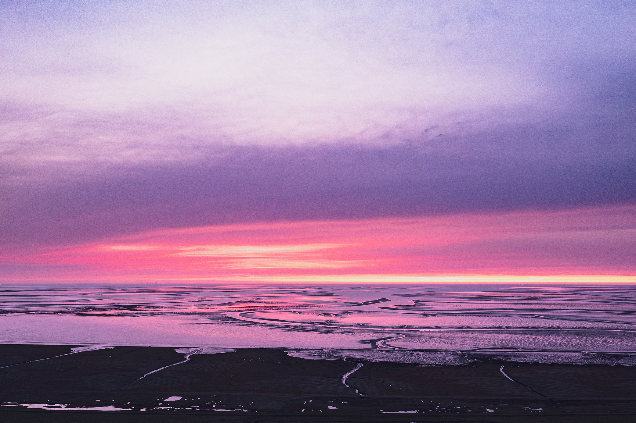Sonnenuntergang über dem Wattenmeer