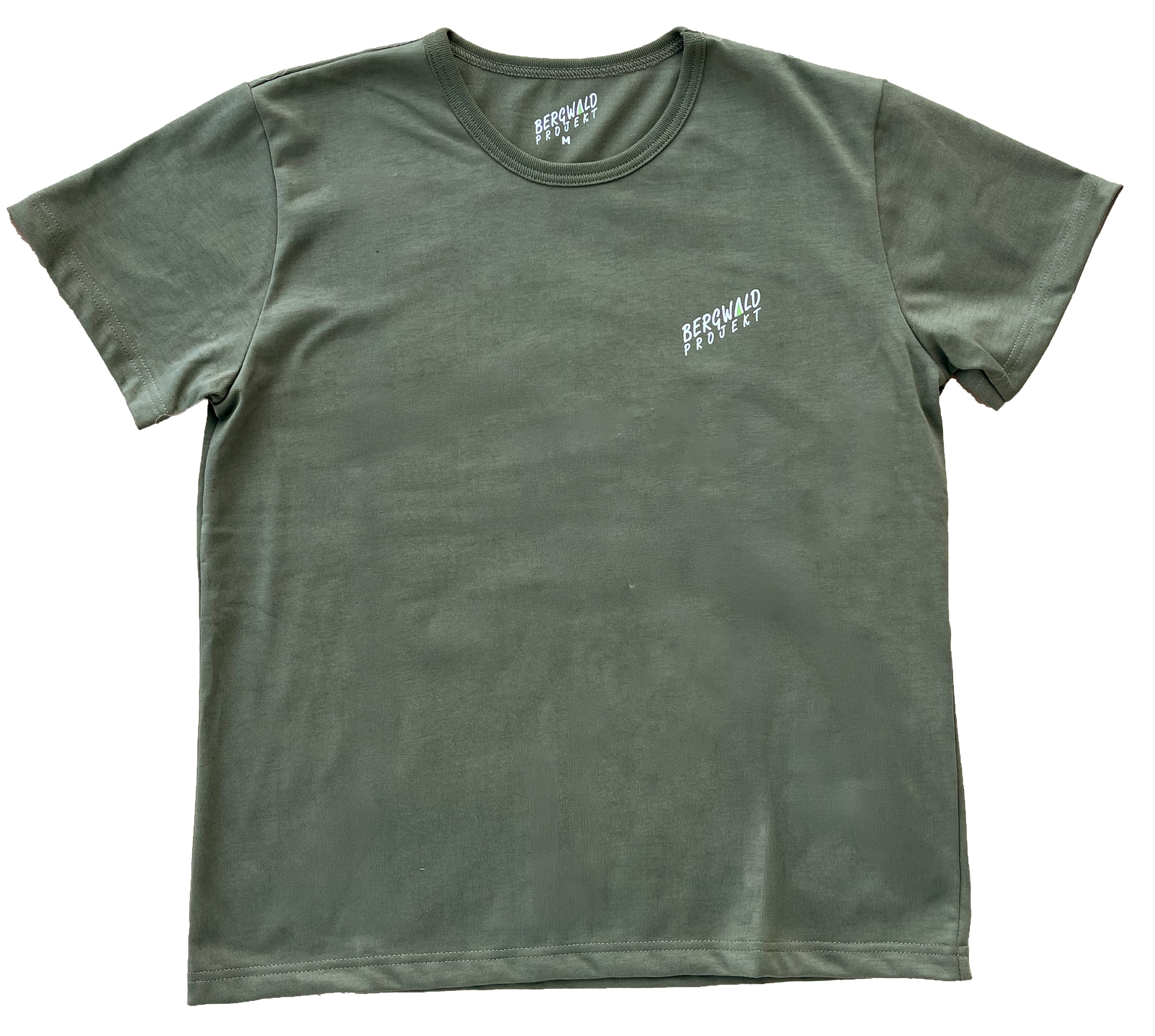 Olivfarbenes Damenshirt mit Bergwaldprojekt-Logo