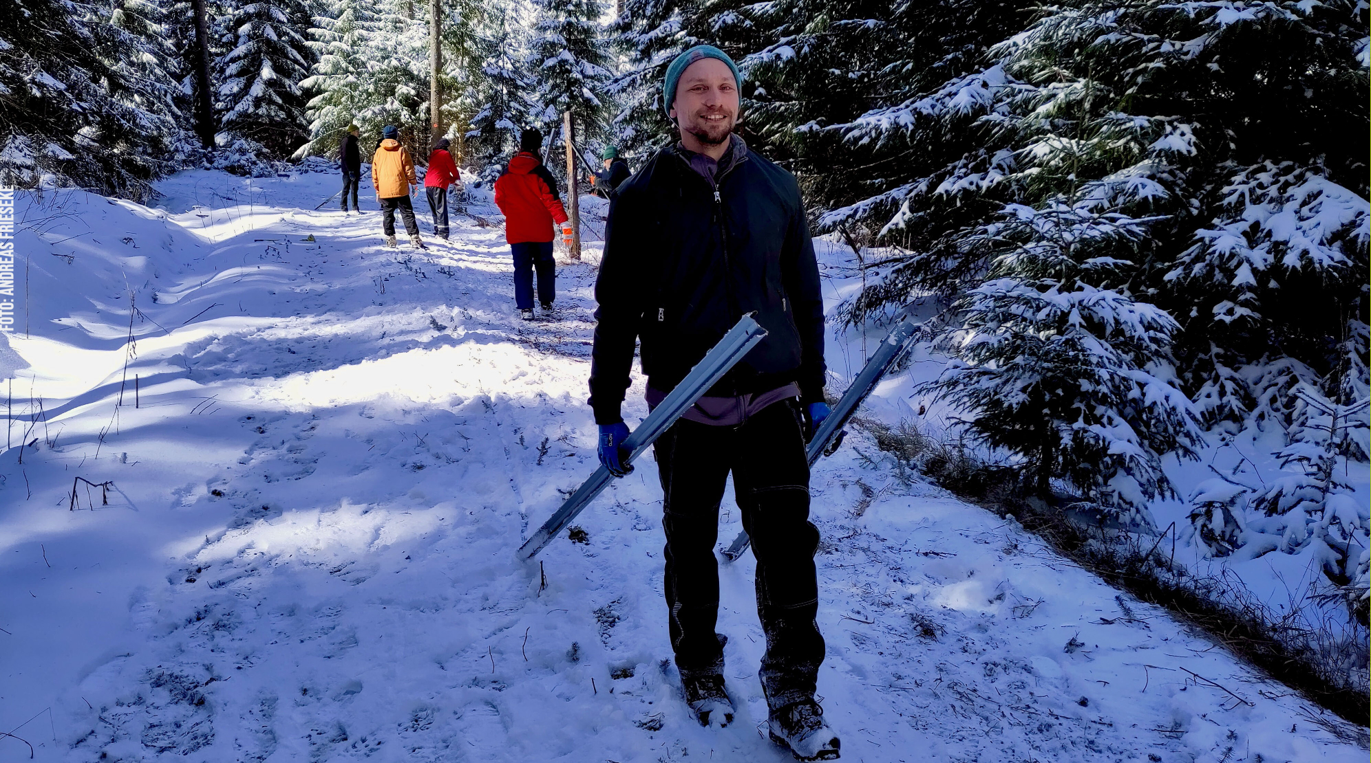 Mit Z-Profil-Pfosten beim Winterspaziergang Mit Z-Profil-Pfosten beim Winterspaziergang