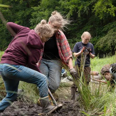 Studenten beim Binsenstechen
