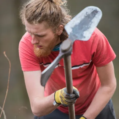 Teilnehmer mit Wiedehopfhaue