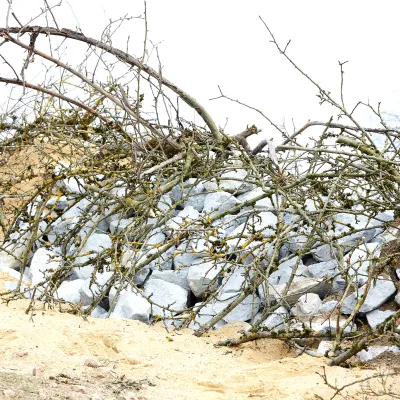 Errichtete Steinmauer