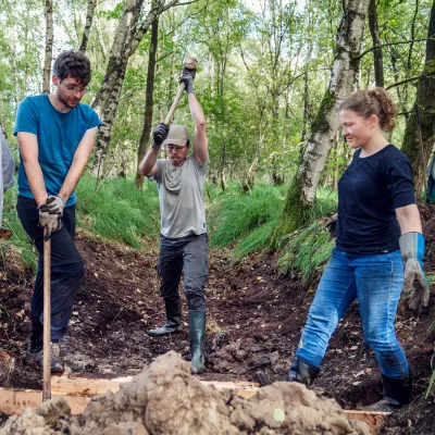 Teilnehmende in Aktion auf der Arbeitsfläche