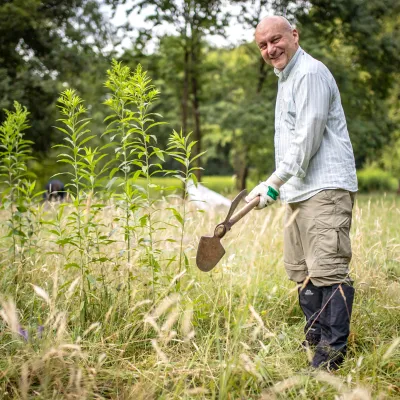 Teilnehmer mit Wiedehopfhaue