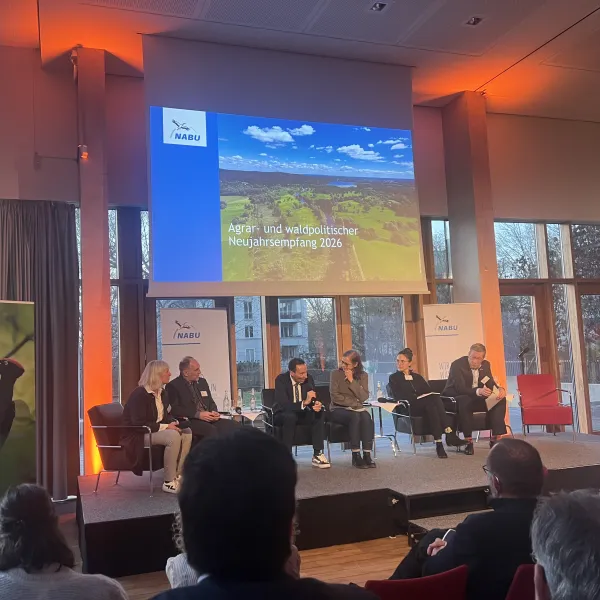 Personen auf dem Podium beim Nabu-Neujahrsempfang