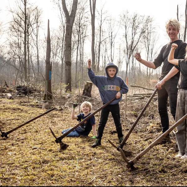 Familie mit Wiedehopfhauen