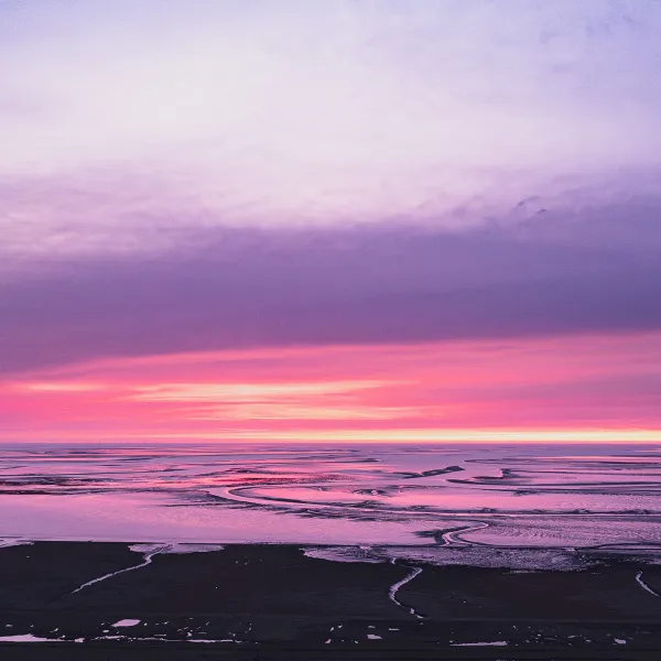 Sonnenuntergang über dem Wattenmeer