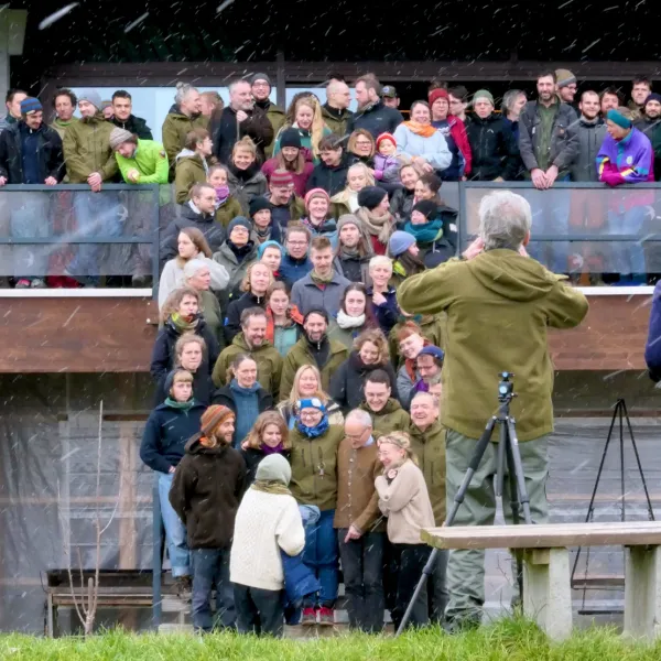 Positionszuweisung für das Gruppenfoto.