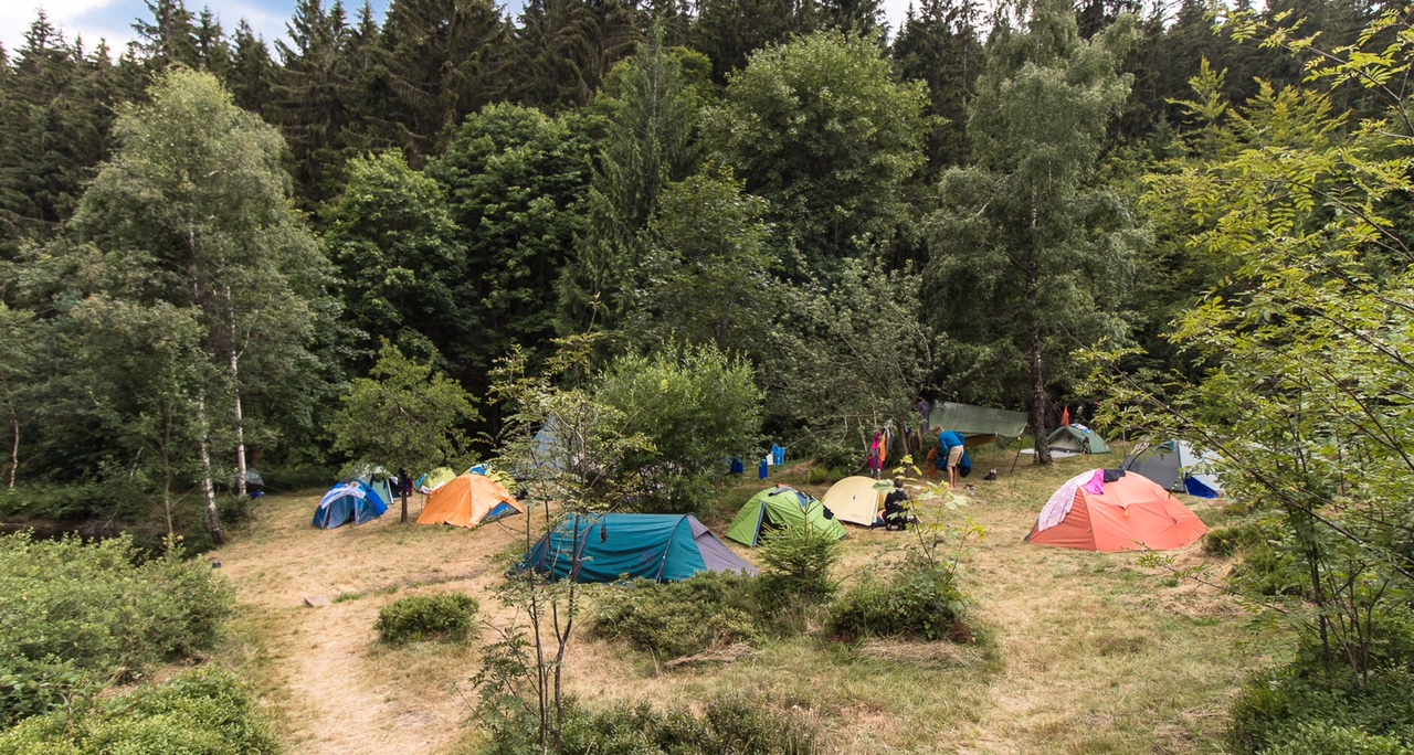 Das Bergwaldprojekt-Camp an der Finstermattenhütte Das Bergwaldprojekt-Camp an der Finstermattenhütte